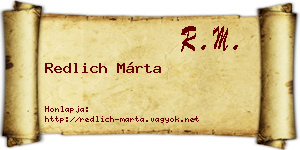 Redlich Márta névjegykártya